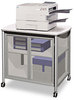 A Picture of product SAF-1859GR Safco® Impromptu® Deluxe Machine Stand with Doors Engineered Wood, 3 Shelves, 34.75" x 25.5" 30.75", Gray