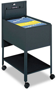 Safco® Extra-Deep Locking Mobile Tub File Legal Size, Metal, 1 Shelf, Bin, 16.5" x 24.75" 28.25", Black