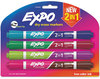 A Picture of product SAN-1944658 EXPO® 2-in-1 Dry Erase Markers,  16 Assorted Colors, Medium, 8/Pack