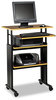 A Picture of product SAF-1929CY Safco® Muv™ Stand-Up Adjustable-Height Desk 29.5" x 22" 35" to 49", Cherry/Black