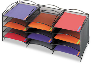 Safco® Onyx™ Mesh Literature Sorter,  12 Compartments, Black