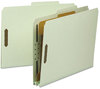 A Picture of product SMD-14061 Smead™ 100% Recycled Pressboard Classification Folders 2" Expansion, 2 Dividers, 6 Fasteners, Letter Size, Bright Red, 10/Box
