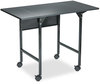 A Picture of product SAF-1876BL Safco® Mobile Machine Stand with Drop Leaves Metal, 1 Shelf, 20" to 36" x 18" 26.75", Black, Ships in 1-3 Business Days