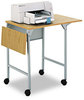 A Picture of product SAF-1876BL Safco® Mobile Machine Stand with Drop Leaves Metal, 1 Shelf, 20" to 36" x 18" 26.75", Black, Ships in 1-3 Business Days