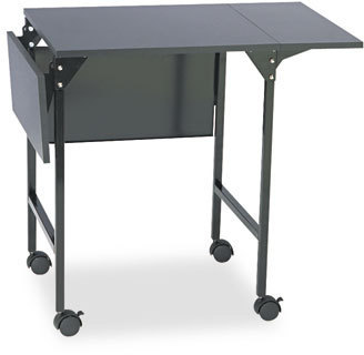 Safco® Mobile Machine Stand with Drop Leaves Metal, 1 Shelf, 20" to 36" x 18" 26.75", Black, Ships in 1-3 Business Days