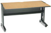 A Picture of product SAF-1933 Safco® Mobile Computer Desk with Reversible Top 53.5" x 28" 30", Mahogany/Medium Oak/Black