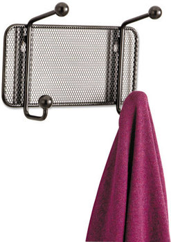 Safco® Onyx™ Mesh Wall Racks 2-Hook, 8.5w x 3d 5.5h, Black