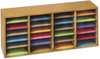 A Picture of product SAF-9423MO Safco® Adjustable Compartment Wood Literature Organizers,  24 Sections, 39 1/4 x 11 3/4 x 16 1/4, Medium Oak