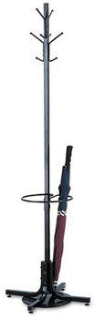 Safco® Coat Racks,  Four Ball-Tipped Double-Hooks, Black