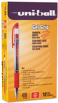 uni-ball® Signo GRIP™ Stick Gel Pen,  Red Ink, Medium, Dozen