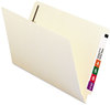 A Picture of product SMD-37115 Smead™ Manila End Tab Fastener Folders with Reinforced Tabs Straight 11-pt 2 Fasteners, Legal Size, Exterior, 50/Box