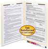 A Picture of product SMD-37115 Smead™ Manila End Tab Fastener Folders with Reinforced Tabs Straight 11-pt 2 Fasteners, Legal Size, Exterior, 50/Box