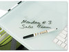 A Picture of product SAF-1938TG Safco® Xpressions™ 47" Computer Desk x 23" 37", Frosted/Black