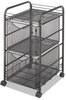 A Picture of product SAF-5212BL Safco® Onyx™ Mesh Mobile Double File Metal, 1 Shelf, 2 Drawers, 15.75" x 17" 27", Black