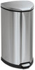 A Picture of product SAF-9687SS Safco® Step-On Receptacle,  Triangular, Stainless Steel, 10gal, Chrome/Black