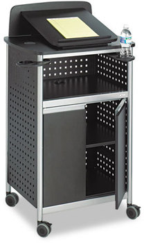 Safco® Scoot™ Multipurpose Lectern,  28-3/4w x 22d x 49-3/4h, Black/Silver