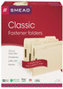A Picture of product SMD-14537 Smead™ Top Tab Fastener Folders 1/3-Cut Tabs: Assorted, 0.75" Expansion, 2 Fasteners, Letter Size, Manila Exterior, 50/Box