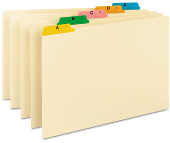 Smead™ Alphabetic Top Tab Indexed File Guide Set 1/5-Cut A to Z, 8.5 x 14, Manila, 25/Set