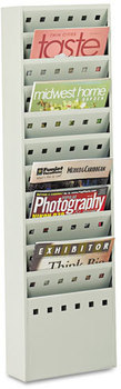 Safco® Steel Magazine Rack,  11 Compartments, 10w x 4d x 36-1/4h, Gray