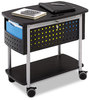 A Picture of product SAF-5370BL Safco® Scoot™ Mobile File Metal, 2 Shelves, Bins, 29.75" x 18.75" 27", Black/Silver