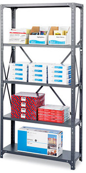 Safco® Heavy-Duty Commercial Steel Shelving Unit Five-Shelf, 36w x 18d 75h, Dark Gray
