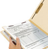 A Picture of product SMD-13700 Smead™ Manila Four- and Six-Section Top Tab Classification Folders Four-Section 2" Expansion, 1 Divider, 4 Fasteners, Letter Size, 10/Box