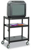 A Picture of product SAF-8932BL Safco® Adjustable-Height Steel AV Cart,  27-1/4w x 18-1/4d x 28-1/2 to 36-1/2h, Black