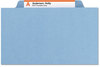 A Picture of product SMD-21530 Smead™ Expanding Recycled Heavy Pressboard Folders 1/3-Cut Tabs: Assorted, Letter Size, 1" Expansion, Blue, 25/Box