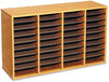 A Picture of product SAF-9423GR Safco® Adjustable Compartment Wood Literature Organizers,  24 Sections, 39 1/4 x 11 3/4 x 16 3/8, Gray