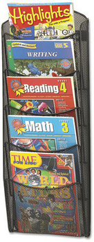 Safco® Onyx™ Mesh Literature Rack Five Compartments, 10.25w x 3.5d 28.33h, Black