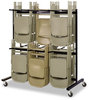 A Picture of product SAF-4199BL Safco® Two-Tier Chair Cart Two-Sided 12-Section Hang-Hook Format, Metal, 64.5" x 33.5" 70.25", Black