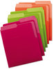 A Picture of product SMD-75406 Smead™ Organized Up® Heavyweight Vertical File Folders 1/2-Cut Tabs, Letter Size, Assorted: Fuchsia/Orange/Peridot Green, 6/Pack