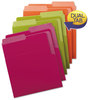 A Picture of product SMD-75406 Smead™ Organized Up® Heavyweight Vertical File Folders 1/2-Cut Tabs, Letter Size, Assorted: Fuchsia/Orange/Peridot Green, 6/Pack