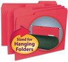 A Picture of product SMD-10267 Smead™ Interior File Folders 1/3-Cut Tabs: Assorted, Letter Size, 0.75" Expansion, Red, 100/Box