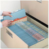 A Picture of product SMD-13730 Smead™ Four-Section Colored Pressboard Top Tab Classification Folders with SafeSHIELD® Coated Fasteners Four 1 Divider, Letter Size, Blue, 10/Box