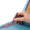 A Picture of product SMD-26781 Smead™ End Tab Colored Pressboard Classification Folders with SafeSHIELD® Coated Fasteners Six 2" Expansion, 2 Dividers, Letter Size, Blue, 10/Box
