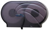 A Picture of product SJM-R4090TBK San Jamar® Twin Jumbo Bath Tissue Dispenser,  Oceans, 19 x 5 1/4 x 12, Black Pearl