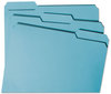 A Picture of product SMD-13143 Smead™ Colored File Folders 1/3-Cut Tabs: Assorted, Letter Size, 0.75" Expansion, Teal, 100/Box