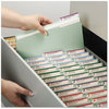 A Picture of product SMD-14931 Smead™ Expanding Recycled Pressboard Fastener Folders with SafeSHIELD® Coated Fasteners 1/3-Cut Tabs, Two 1" Expansion, Letter Size, Gray-Green, 25/Box