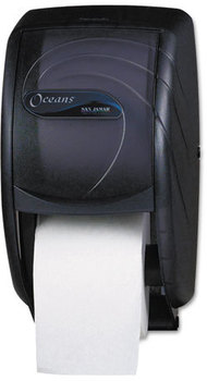 San Jamar® Duett Toilet Tissue Dispenser,  Oceans, 7 1/2 x 7 x 12 3/4, Black Pearl