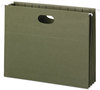 A Picture of product SMD-64226 Smead™ 100% Recycled Hanging Pockets with Full-Height Gusset 1 Section, 3.5" Capacity, Letter Size, Standard Green, 10/Box