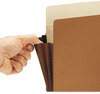 A Picture of product SMD-73681 Smead™ Redrope Drop-Front End Tab File Pockets with Fully Lined Colored Gussets 6.5" High 3.5" Expansion, Letter Size, Redrope/Brown, 10/Box