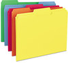 A Picture of product SMD-11943 Smead™ Colored File Folders 1/3-Cut Tabs: Assorted, Letter Size, 0.75" Expansion, Assorted: Blue/Green/Orange/Red/Yellow, 100/Box