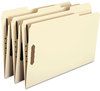 A Picture of product SMD-19537 Smead™ Top Tab Fastener Folders 1/3-Cut Tabs: Assorted, 0.75" Expansion, 2 Fasteners, Legal Size, Manila Exterior, 50/Box