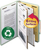 A Picture of product SMD-19022 Smead™ 100% Recycled Pressboard Classification Folders 2" Expansion, 2 Dividers, 6 Fasteners, Legal Size, Gray-Green, 10/Box
