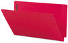 A Picture of product SMD-28740 Smead™ Heavyweight Colored End Tab Fastener Folders 0.75" Expansion, 2 Fasteners, Legal Size, Red Exterior, 50/Box