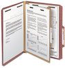 A Picture of product SMD-13724 Smead™ 100% Recycled Pressboard Classification Folders 2" Expansion, 1 Divider, 4 Fasteners, Letter Size, Red Exterior, 10/Box