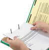 A Picture of product SMD-14063 Smead™ 100% Recycled Pressboard Classification Folders 2" Expansion, 2 Dividers, 6 Fasteners, Letter Size, Green Exterior, 10/Box