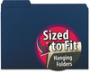 A Picture of product SMD-10279 Smead™ Interior File Folders 1/3-Cut Tabs: Assorted, Letter Size, 0.75" Expansion, Navy Blue, 100/Box