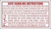 Horizontal Safe Handling Meat and Poultry Instruction Labels. 1 X 1.75 in. 1000 count.